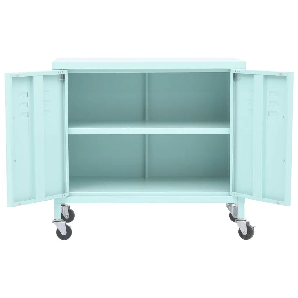 Mobile contenitore pratico e mobile con ripiano regolabile 60 x 35 x 56 cm acciaio color menta 02_0046899
