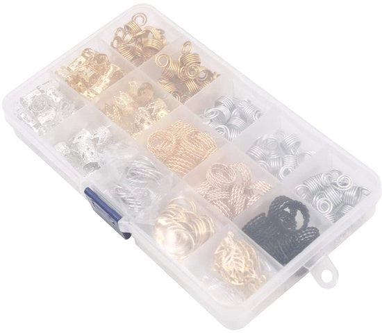 Accessori per capelli 200 pezzi - Anelli di alluminio per vichinghi - Accessori per vichinghi flessibili e elastici - Ideali per matrimoni e feste - Accessori per vichinghi