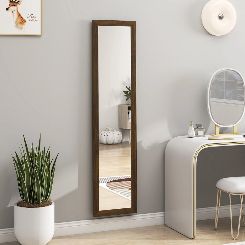 Specchio a Pieno Corpo 157x37 cm ¨C zephmum ¨C MDF Legno di Noce