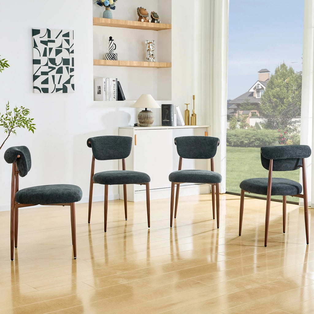 Sedie da Pranzo Imbottite Senza Braccioli con Schienale Curvo ¨C MINIMAL ¨C Set 4 Pezzi