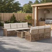 Set Divano da Giardino 8 pz Beige e Bianco Crema polyrattan 3436602