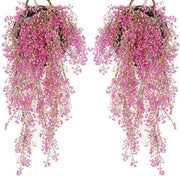 Fiori artificiali da appendere al muro, piante artificiali da appendere, piante artificiali per appendere, fiori pendenti, piante artificiali per casa, giardino, matrimonio, 2 pezzi, altezza 85 cm