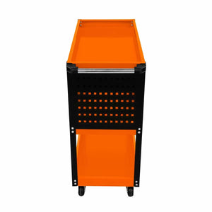 Carrello Portautensili per Officine 3 Ripiani 81,4x79x36,4 cm in Acciaio Arancione