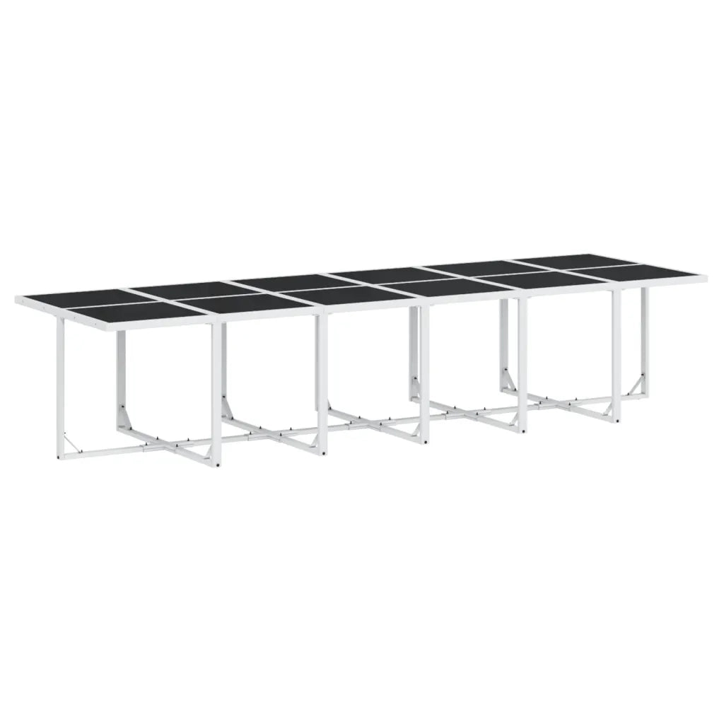 Set da Pranzo da Giardino 17 pz con Cuscini Bianco in Textilene 3295097