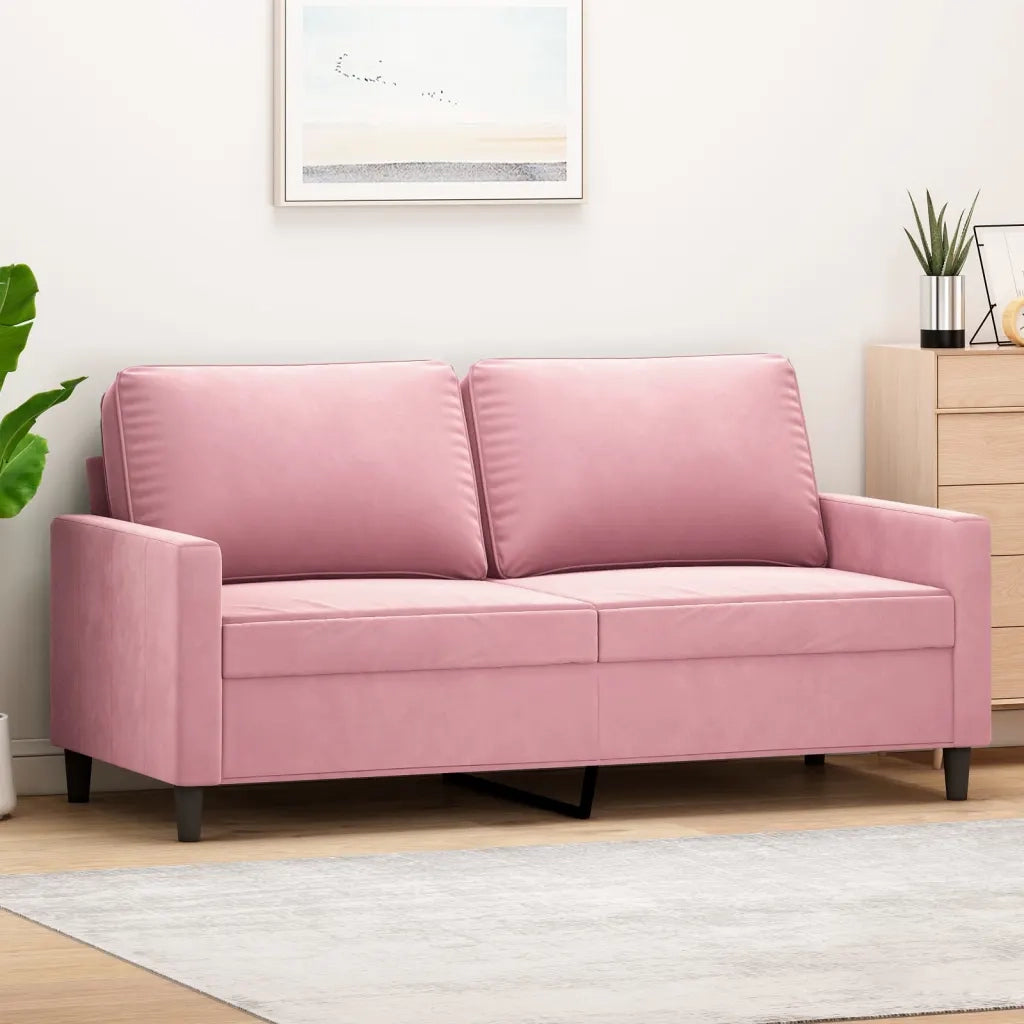 Divano a 2 Posti-Sofa 2 Posti Rosa 140 cm in Velluto 314156