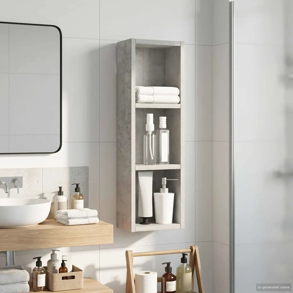 Armadio da bagno a muro Grigio Cemento 20 x 10 x 60,5 cm