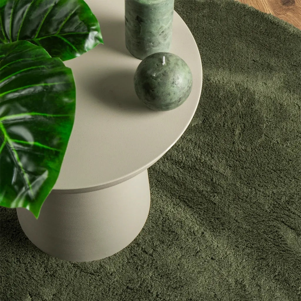 vidaXL Tappeto Pelo Corto HUARTE Morbido Lavabile Verde Bosco Ø 80 cm