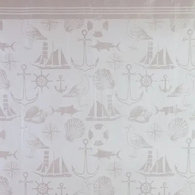 Tenda doccia 120x200 cm in  acrilico con motivi marini completa di ganci