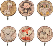 Set di 6 chiodi a forma di animale per bambini con adesivo a temperatura ambiente