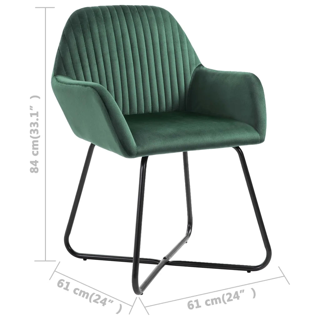 Sedie da Pranzo 2 pz Verdi in Velluto cod mxl 31463