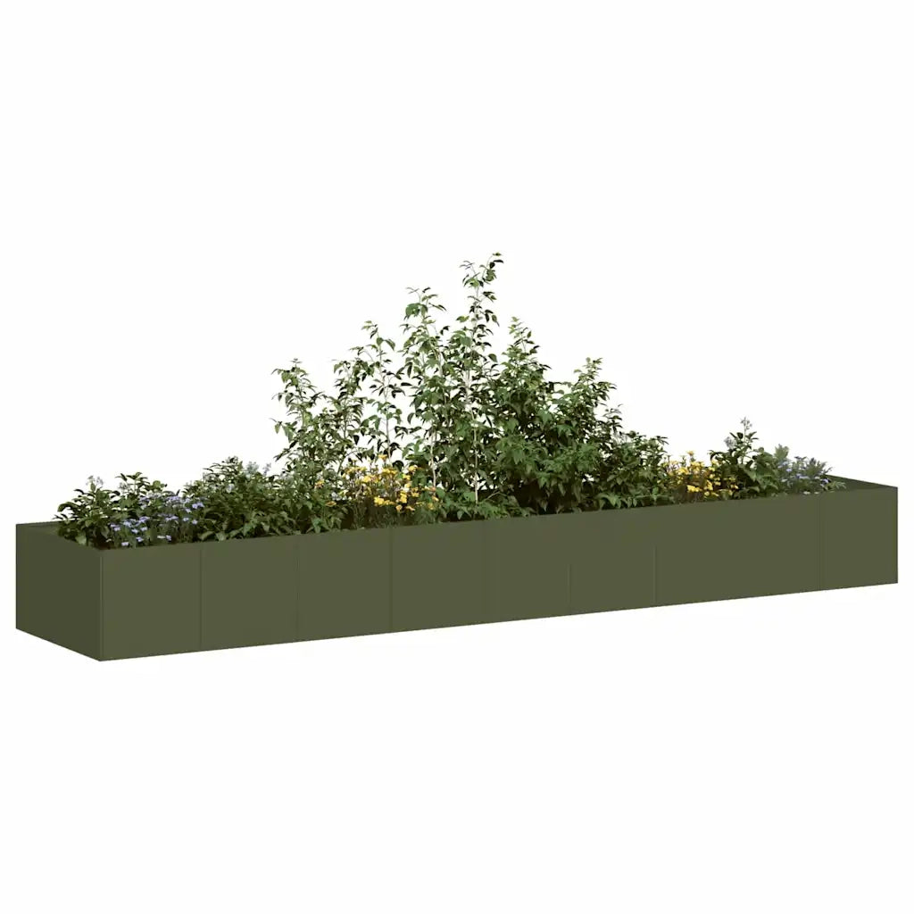 Fioriera Verde Oliva 360x80x40 cm in Acciaio 860769
