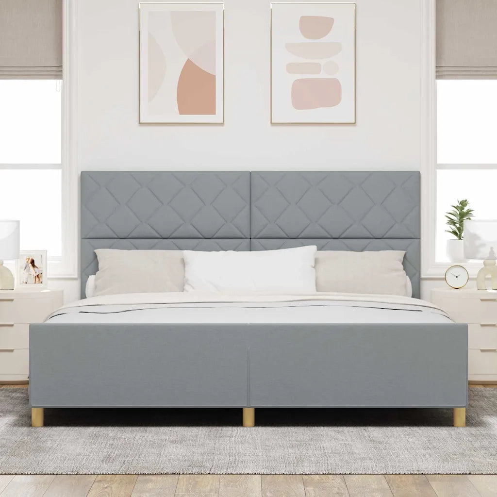 Struttura del letto Grigio chiaro 200 x 200 cm Tessuto