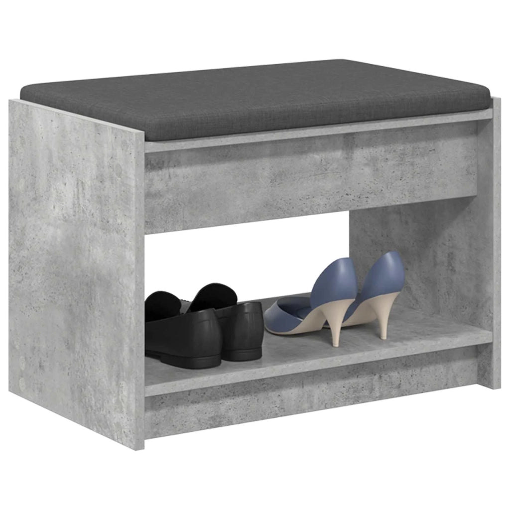 Panca per ingresso con cuscino Grigio Cemento 63 x 38 x 45 cm 891571
