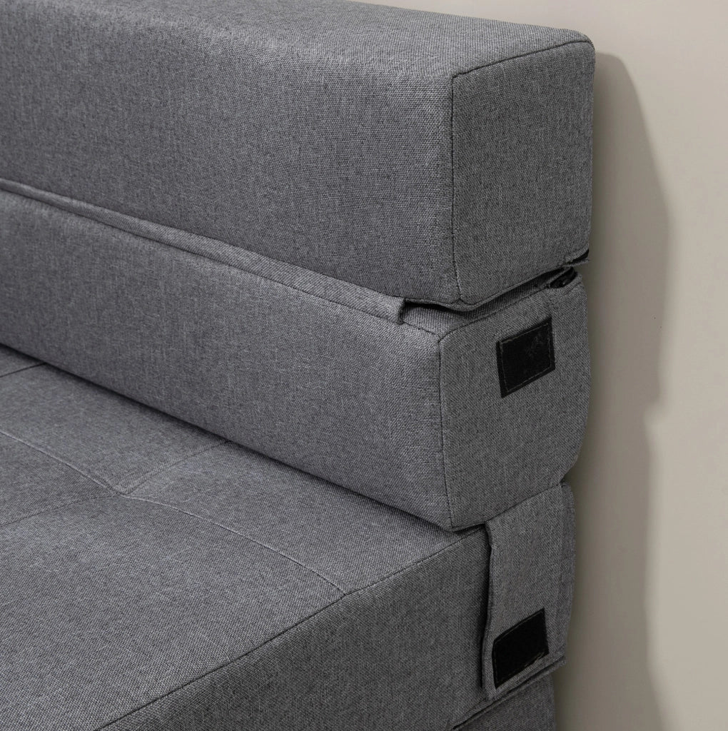 Poltrona letto pieghevole 2 in 1 grigio scuro 70x174 cm
