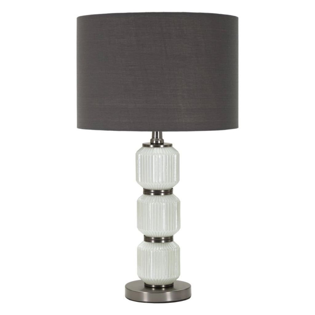 Lampada da Tavolo VKH172, Grigio, Metallo, 32,5x32,5x57 cm