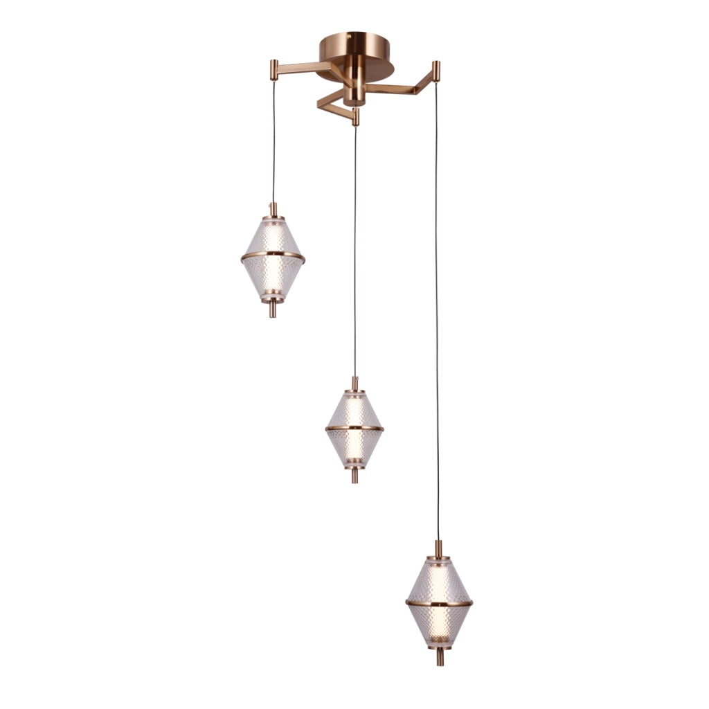 Lampada a sospensione FUENTE oro vetro LED 15W Italux