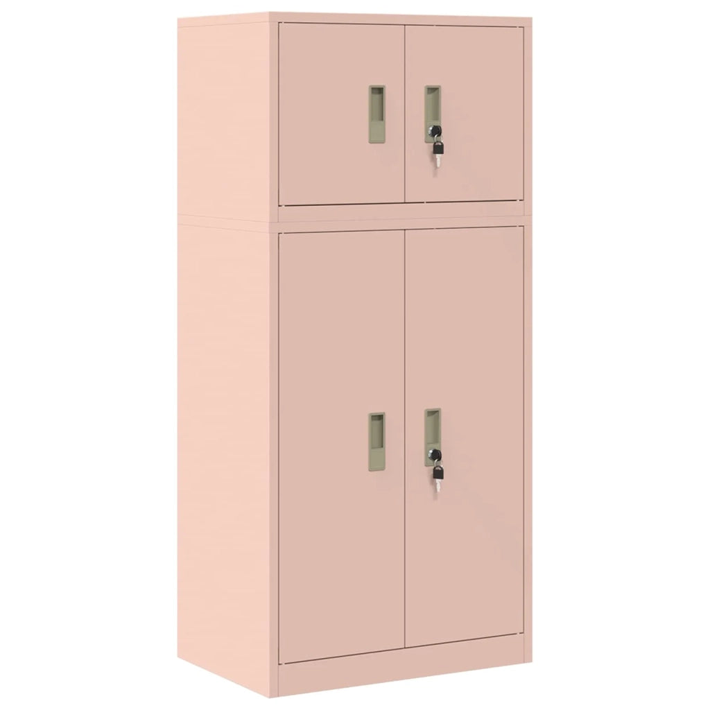 Armadio 2 pz Rosa 60 x 40 x 130 cm Acciaio Bloccabile 3438688