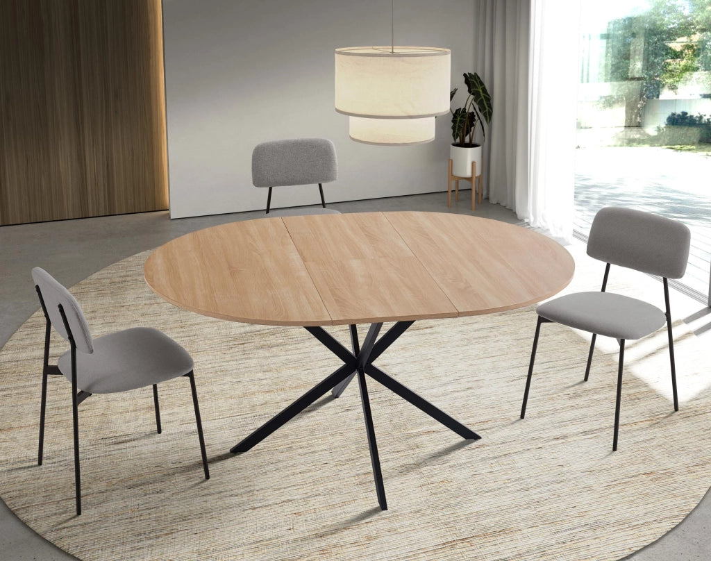 Set 2 sedie da pranzo Hispanohogar ferro e tessuto grigio 80×46×50 cm