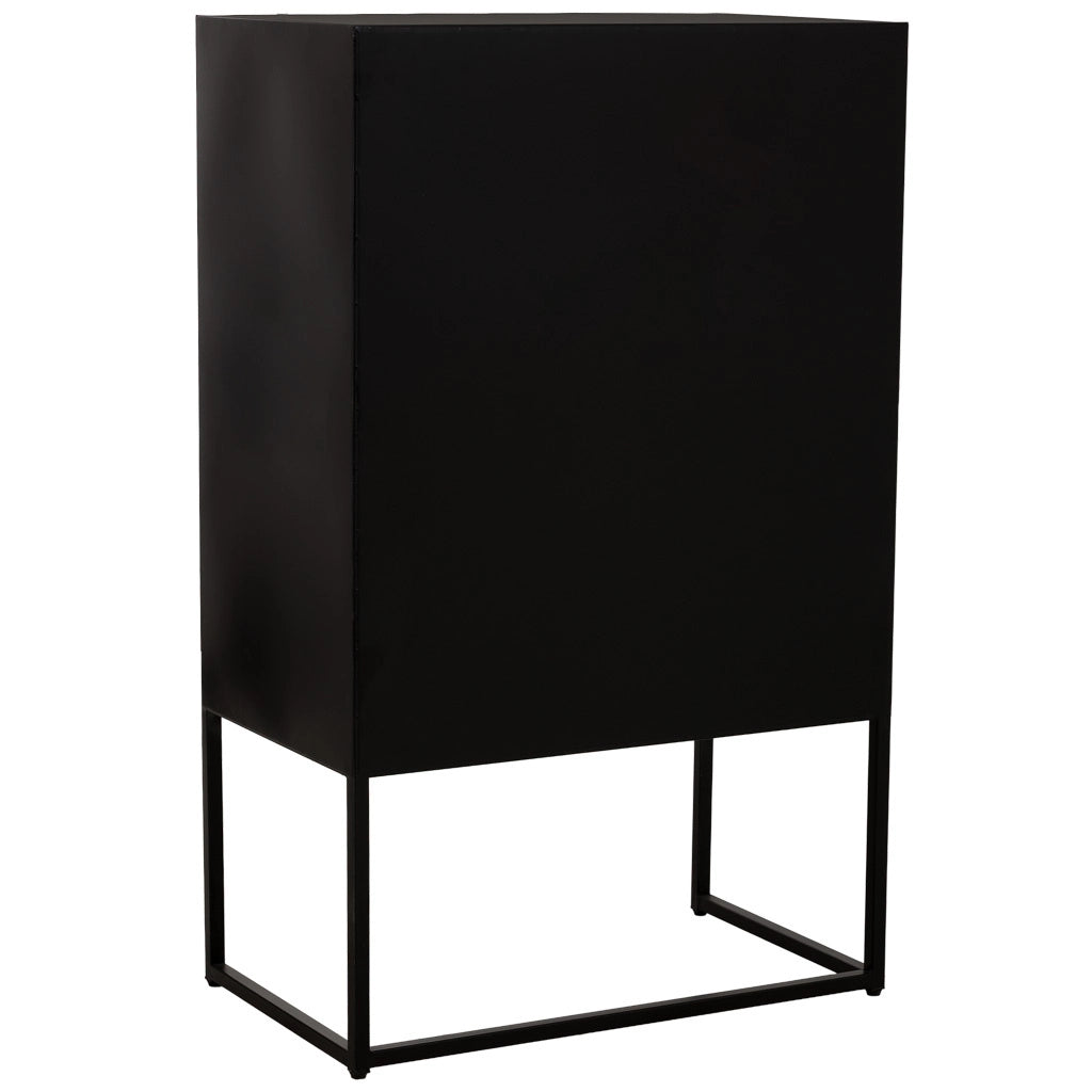 Vetrina in metallo nero con 2 ante cm 65x38,5x105,5h