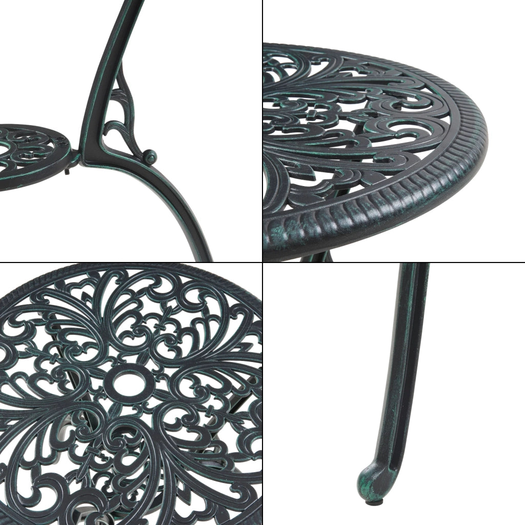 Set da bistrot da giardino grigio scuro con patina verde 03_0010680