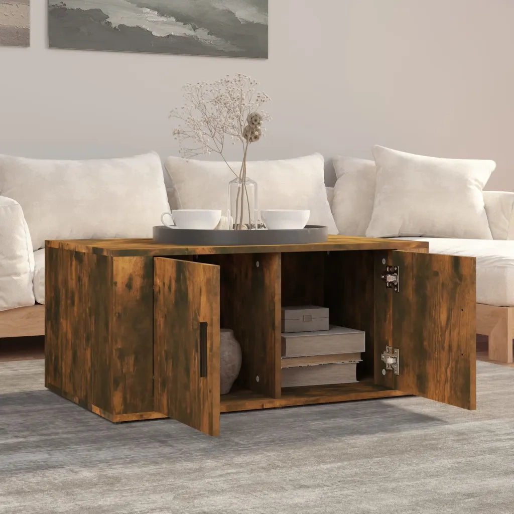 Tavolino da salotto | Tavolino da caff¨¨ | Tavolino da Soggiorno Rovere Fumo 80x50x36 cm Legno Multistrato