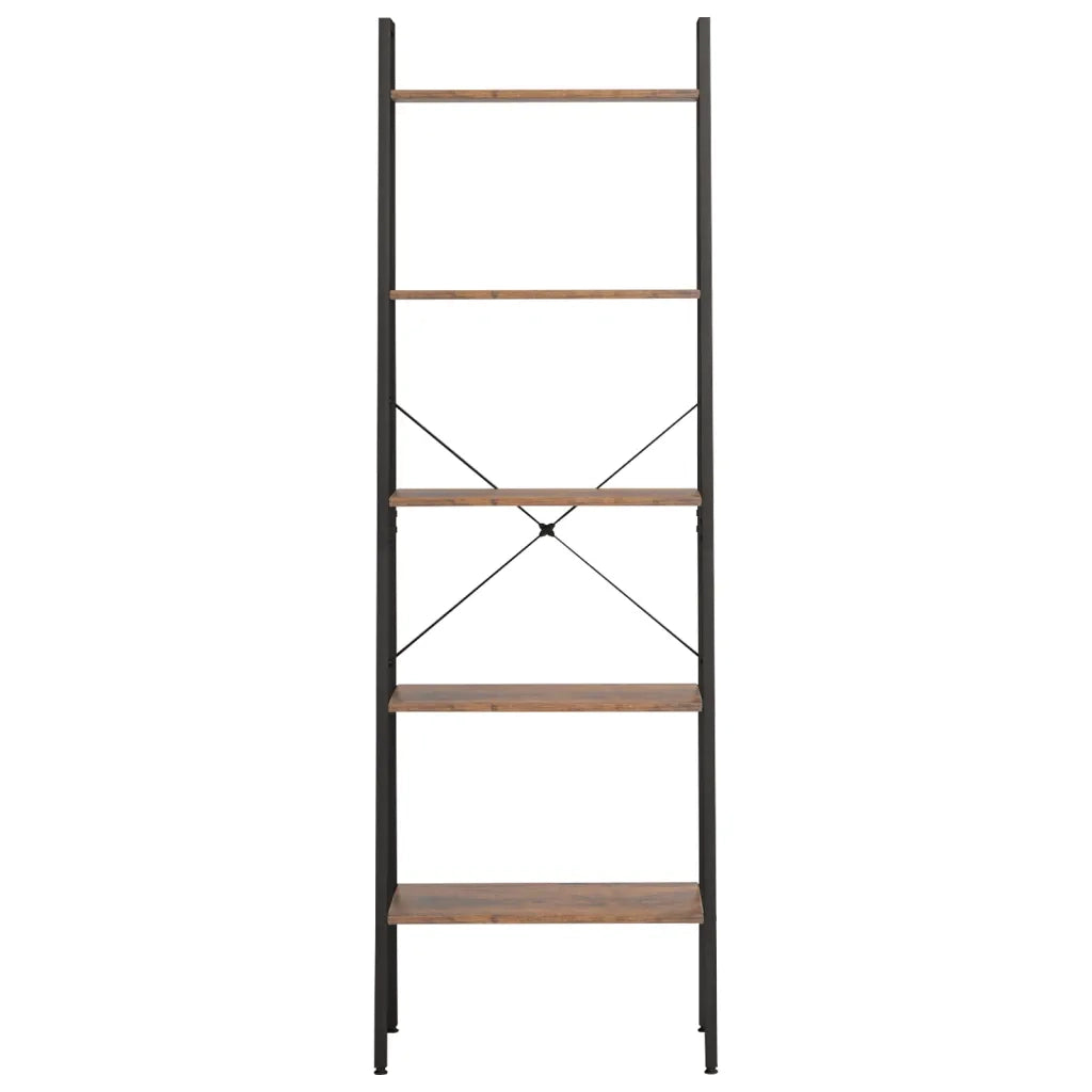 Scaffale Autoportante 5 Ripiani Marrone Scuro Nero 56x35x174 cm cod mxl 9447