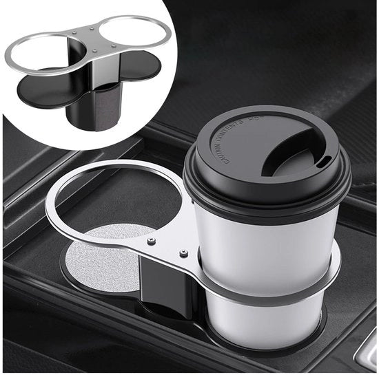 Supporto per bicchieri auto - doppio tappo - universale - ABS - 165x102mm - antiscivolo - duraturo - autobicchiere
