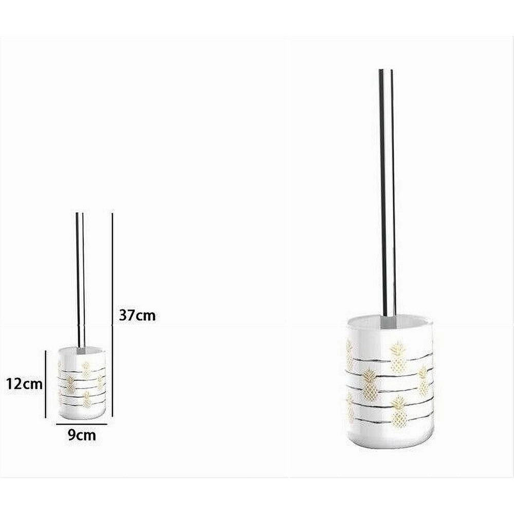 Trade Shop - Portascopino Porta Scopino Bagno Wc Toilette Ananas Con Scopino Completo 69755 -