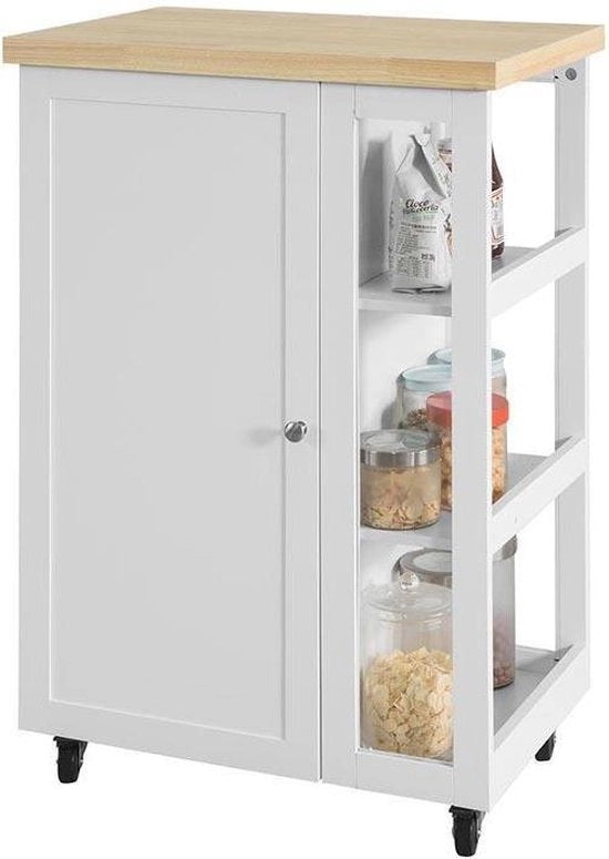 Trolley da cucina - 3 ripiani - in legno - 60x90x40 cm