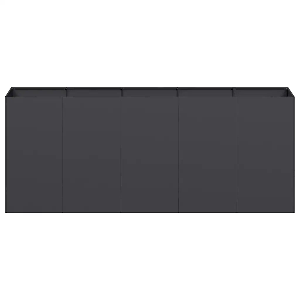 Fioriera Nera 200x40x80 cm in Acciaio Laminato a Freddo 860724