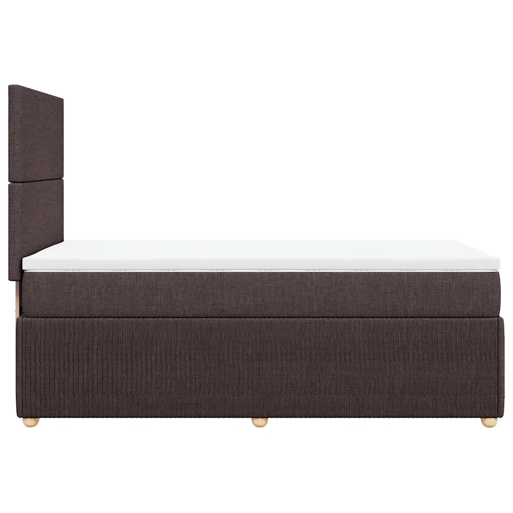Giroletto a Molle con Materasso Marrone Scuro 80x200 cm Tessuto