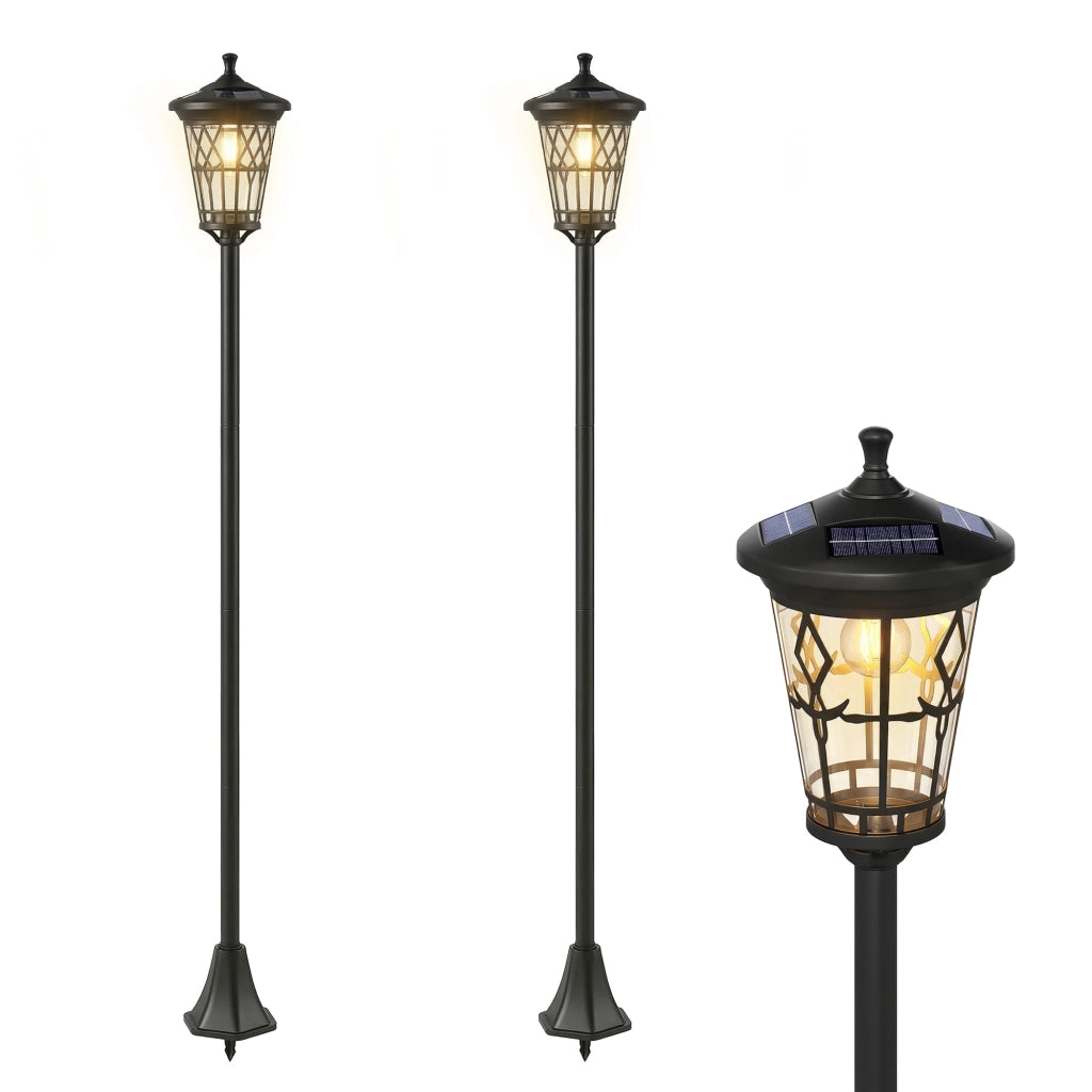 Set Farola Solare da Giardino ¨C zephmum ¨C 2 Pezzi, Nero, IP44