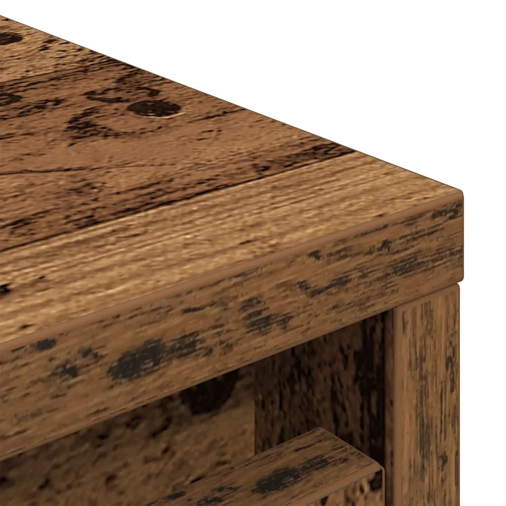Scarpiera-Scaffale per scarpe Legno Antico 29,5x34x76 cm in Legno Multistrato