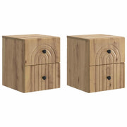Mobiletto da notte a muro con cassetto 2 pcs Rovere Artigianale