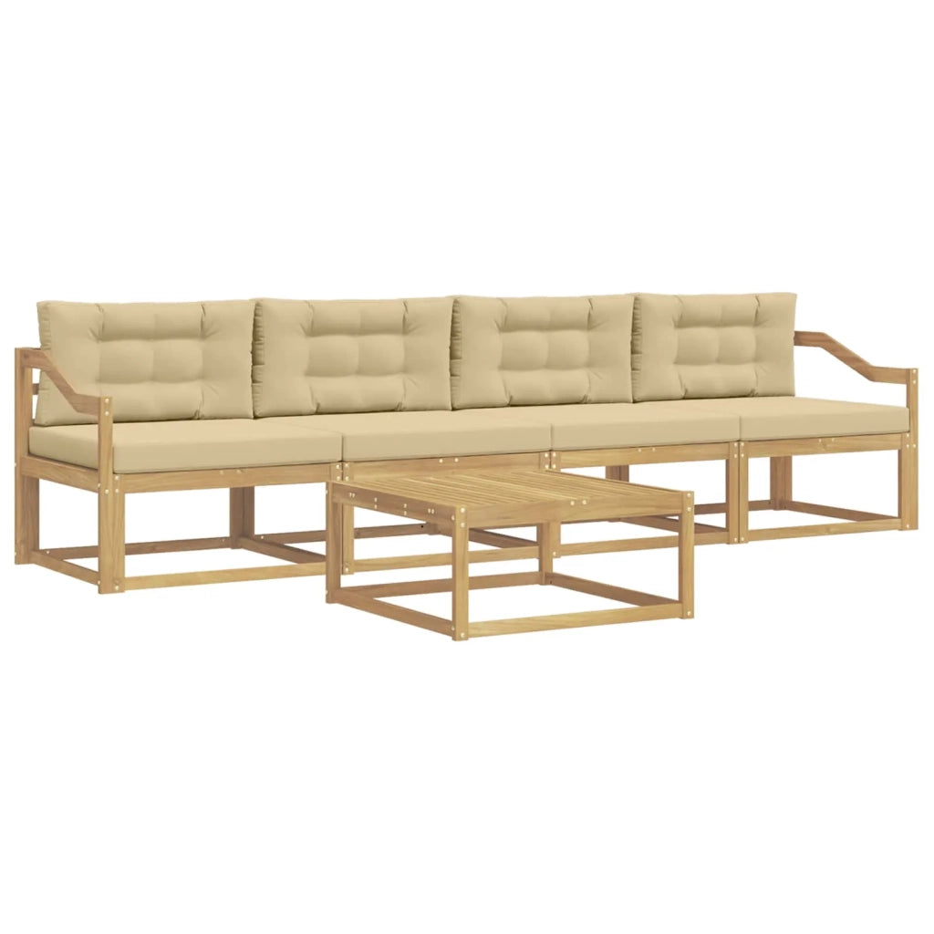 Set di divani da esterno 4 pz Bianco e Beige 3386042