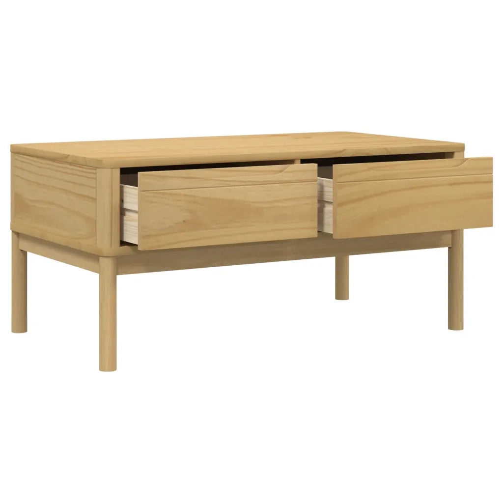 Tavolino da salotto | Tavolino da caff¨¨ | Tavolino da Soggiorno FLORO Marrone Cera 99x55,5x45 cm in Legno di Pino