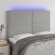 Testiera a LED Grigio Chiaro 144x5x118/128 cm in Tessuto 3122282