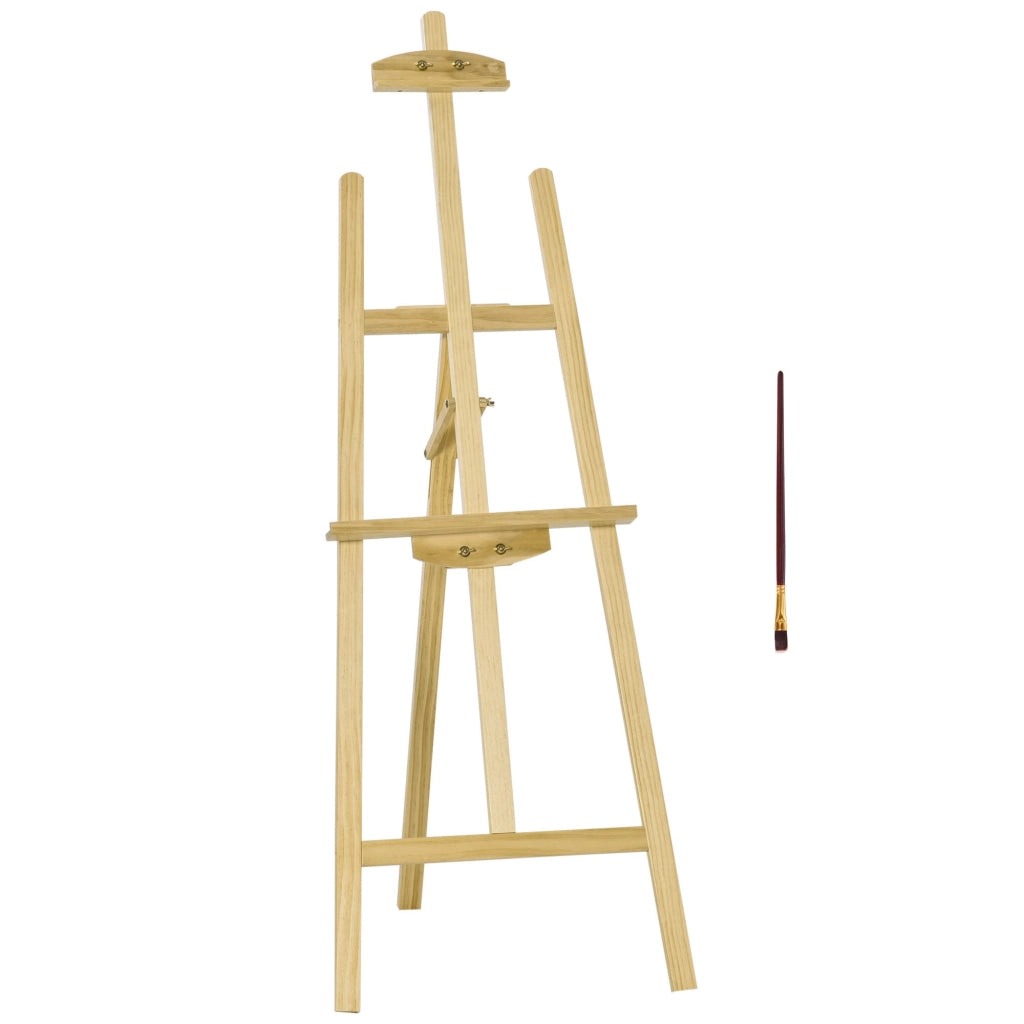 Cavalletto Treppiede da Pittura 51,5x71,5x134,5 cm in Legno di Pino Naturale