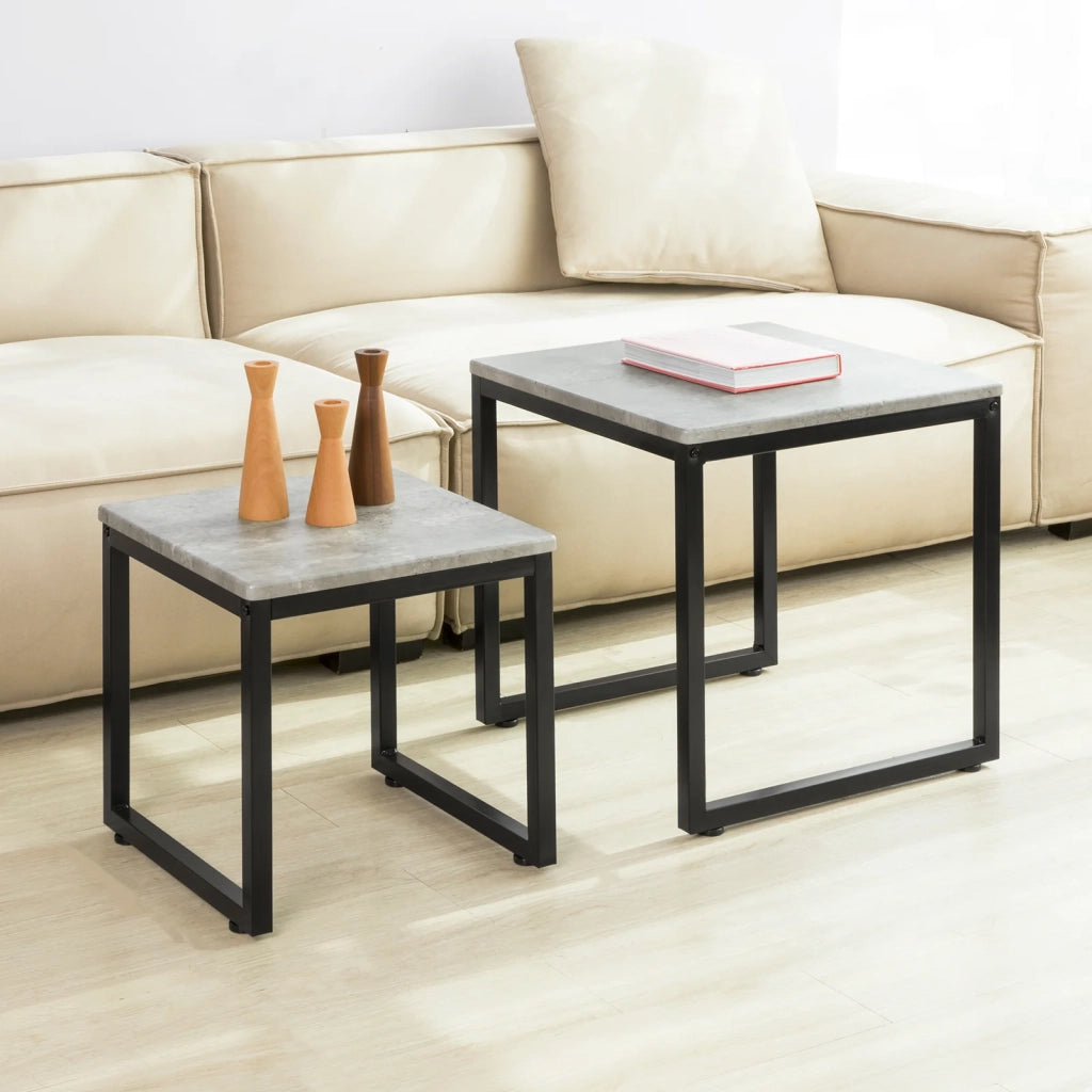 Set tavolini Soggiorno Tavolinetto da Salotto L50*P50*A50cm,Grigio FBT42-HG