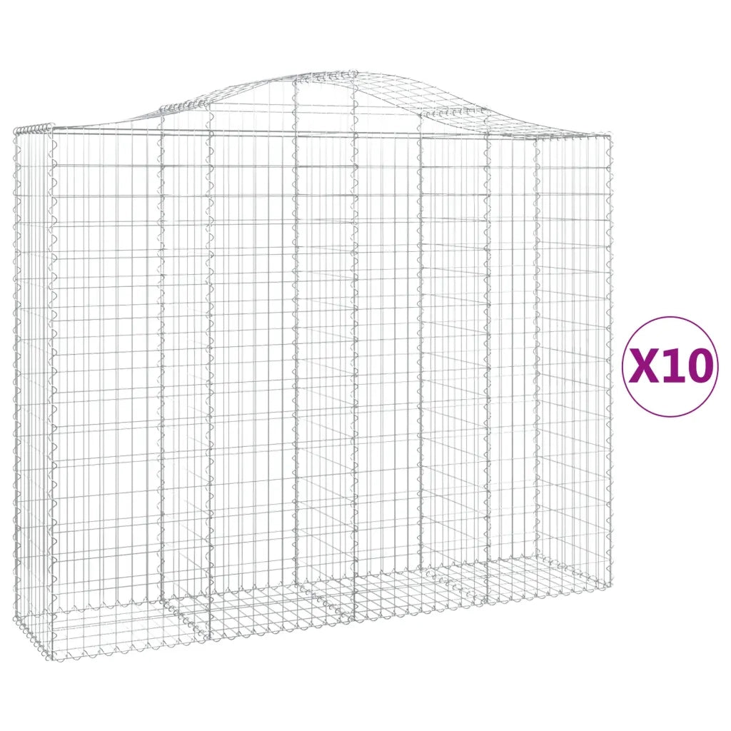 Cesti Gabbioni ad Arco 10 pz 200x50x160/180 cm Ferro Zincato 3145711