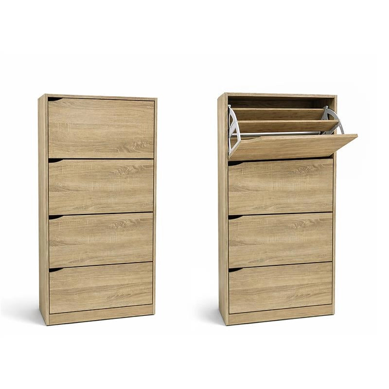 SCARPIERA LINEA HARMON IN LEGNO CON 4 ANTE COLORE ROVERE MISURA 63X24X150 CM