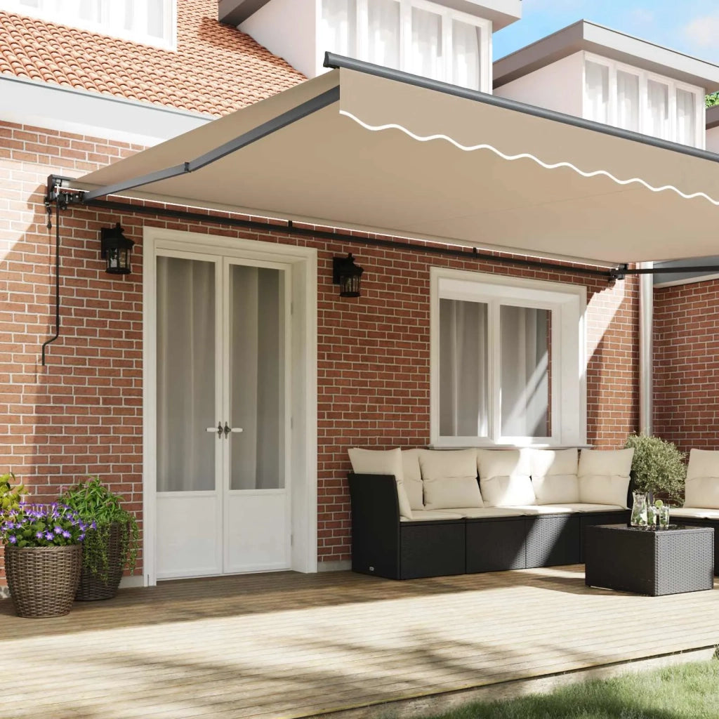 Tenda Retrattile Beige 500 × 300 cm Alluminio e Tessuto 3331350