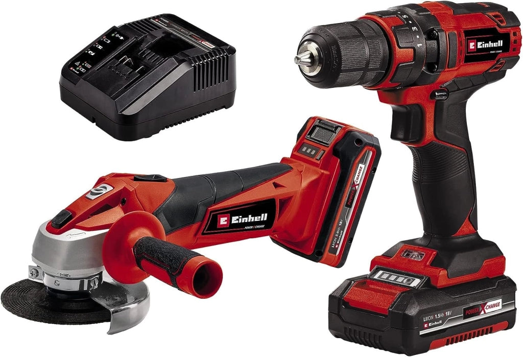 Trapano Avvitatore+smerigliatrice a Batteria Einhell Tc Tk 18 Li 2 Pezzi