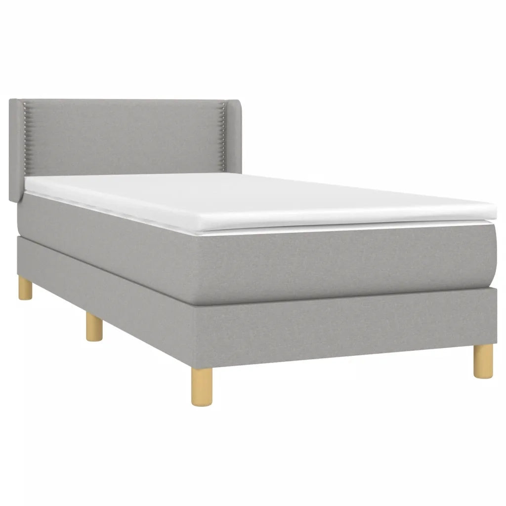 Giroletto a Molle con Materasso Grigio Chiaro 90x190 cm Tessuto 3130153