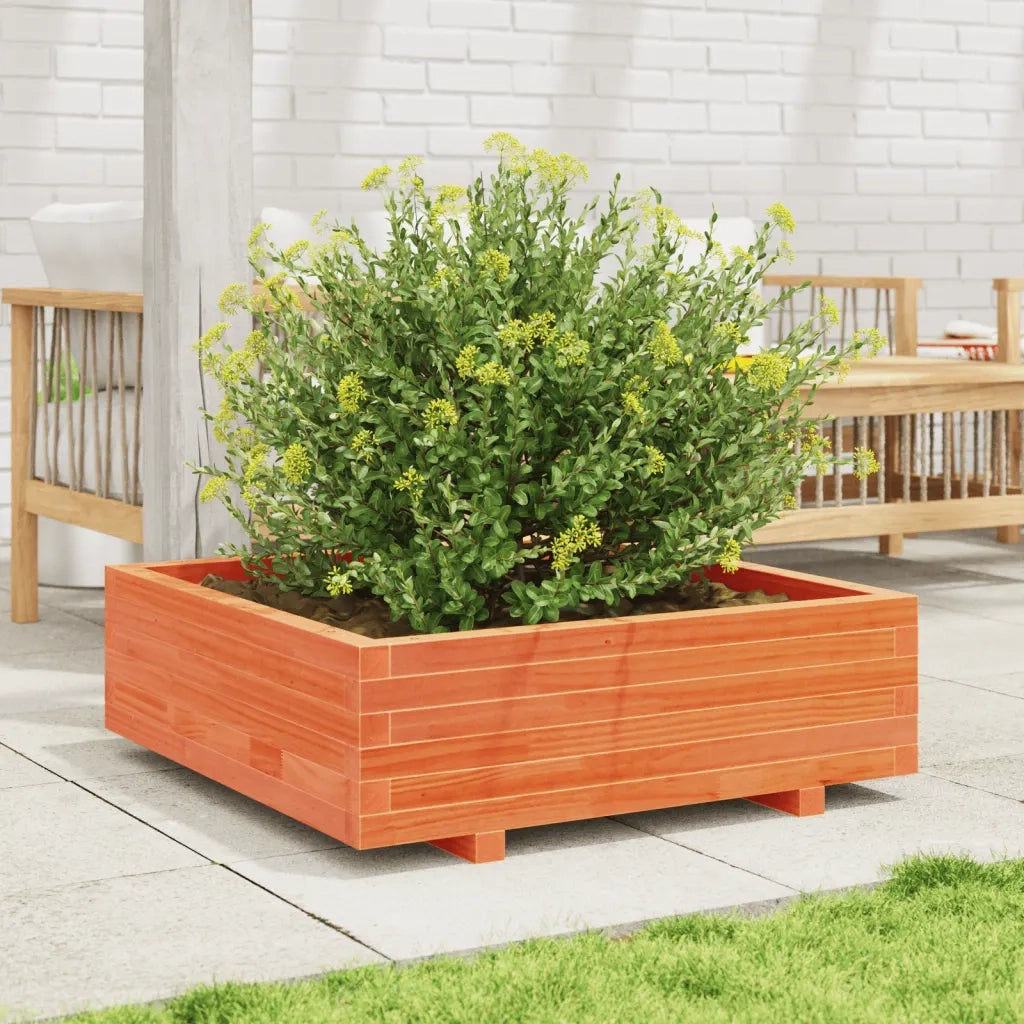 vidaXL Fioriera Giardino Marrone Cera 90x90x26,5cm Legno Massello Pino