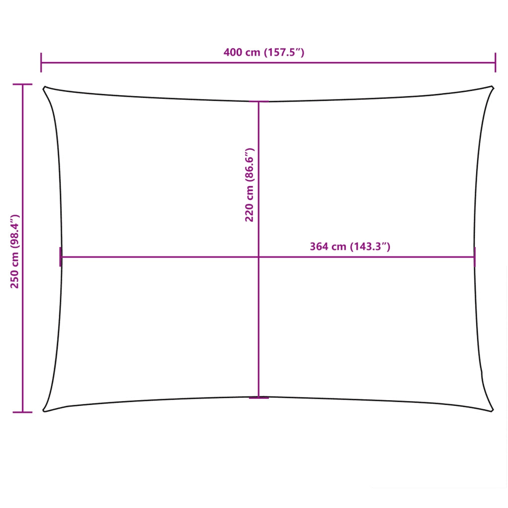 Parasole a Vela Oxford Rettangolare 2,5x4 m Talpa 135427