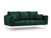 Cosmopolitan Design - Divano "Hastings" 3 posti in velluto verde bottiglia 