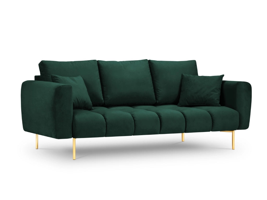 Cosmopolitan Design - Divano "Hastings" 3 posti in velluto verde bottiglia 