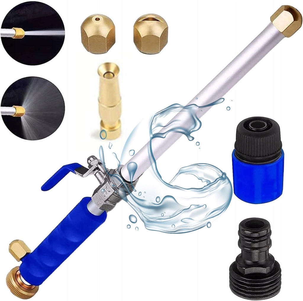 Lancia a Pressione per Tubo da Giardino 3/4" SET4 – Alluminio, 3 Ugelli, 25 Bar | Distanza 15m