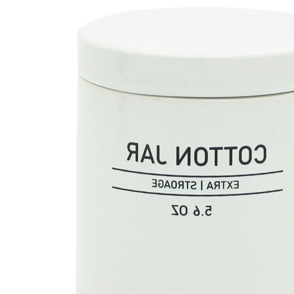 Barattolo in ceramica bianco con coperchio - serie White